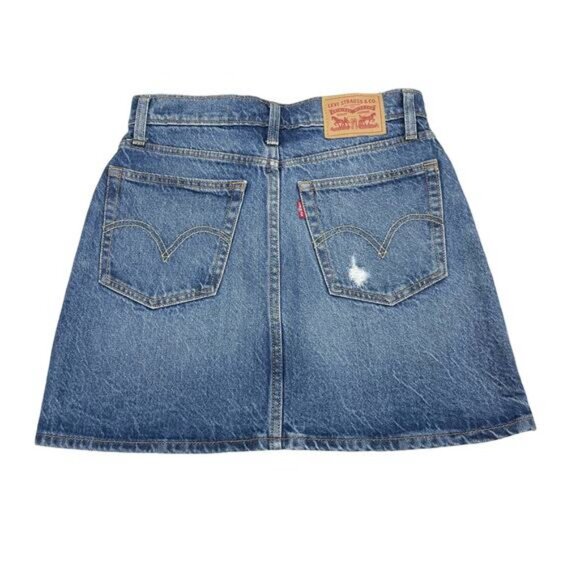 Levi's Denim Mini Skirt Women's Size 30 Blue - Picture 5 of 6